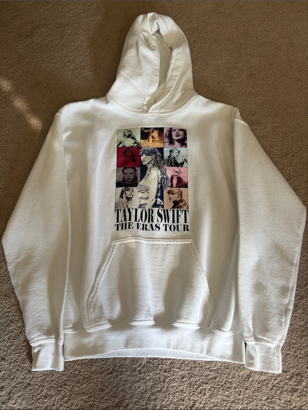Kids Large White Taylor Swift Tour Graphic Hoodie - The Eras Tour